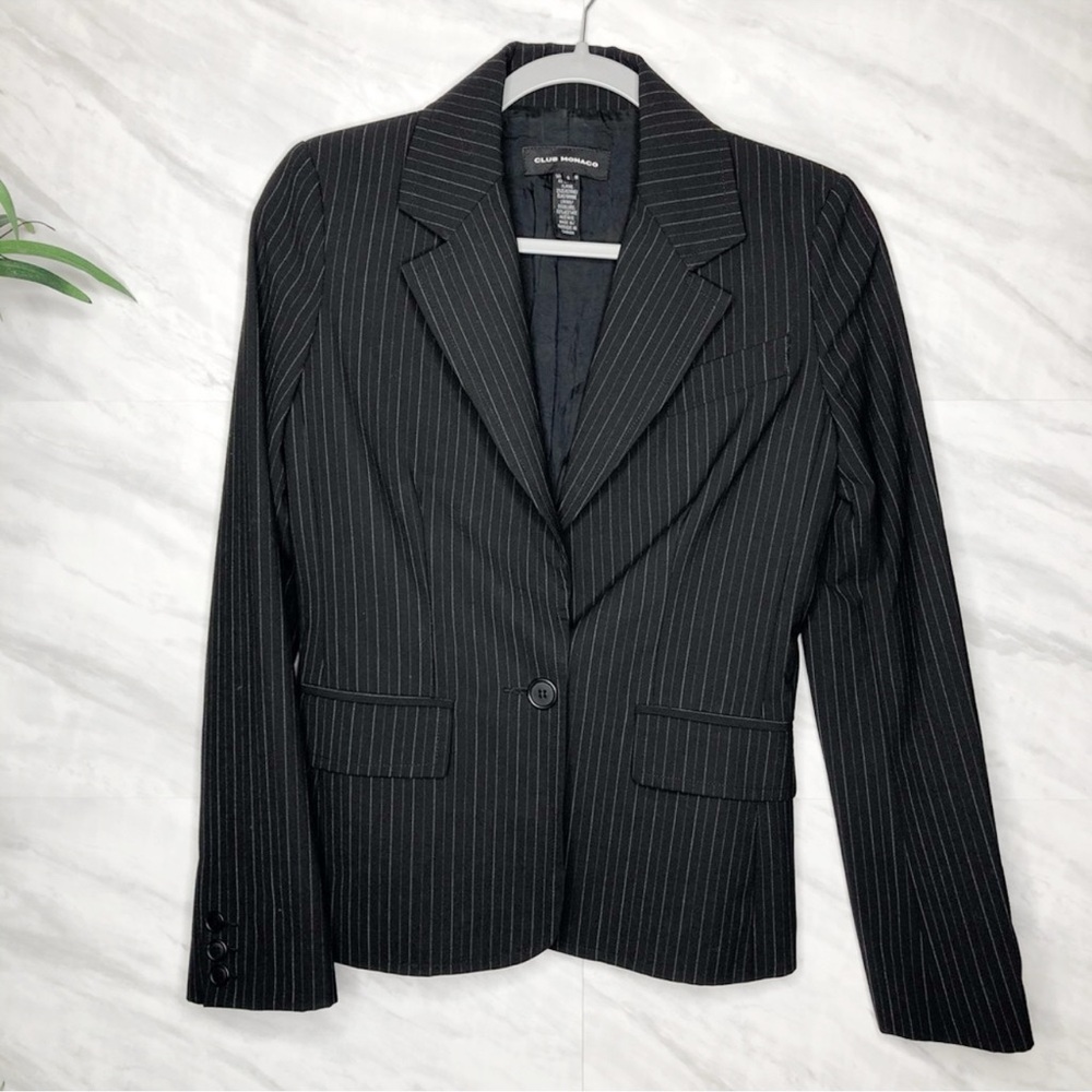 Club Monaco Pin Stripe Suit Blazer 0
